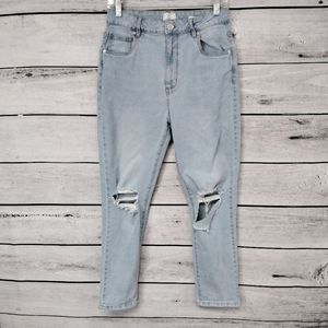 Jeans Cotton On 91 Lightwash Highrise Distressed Sz 8 Country Western Urban